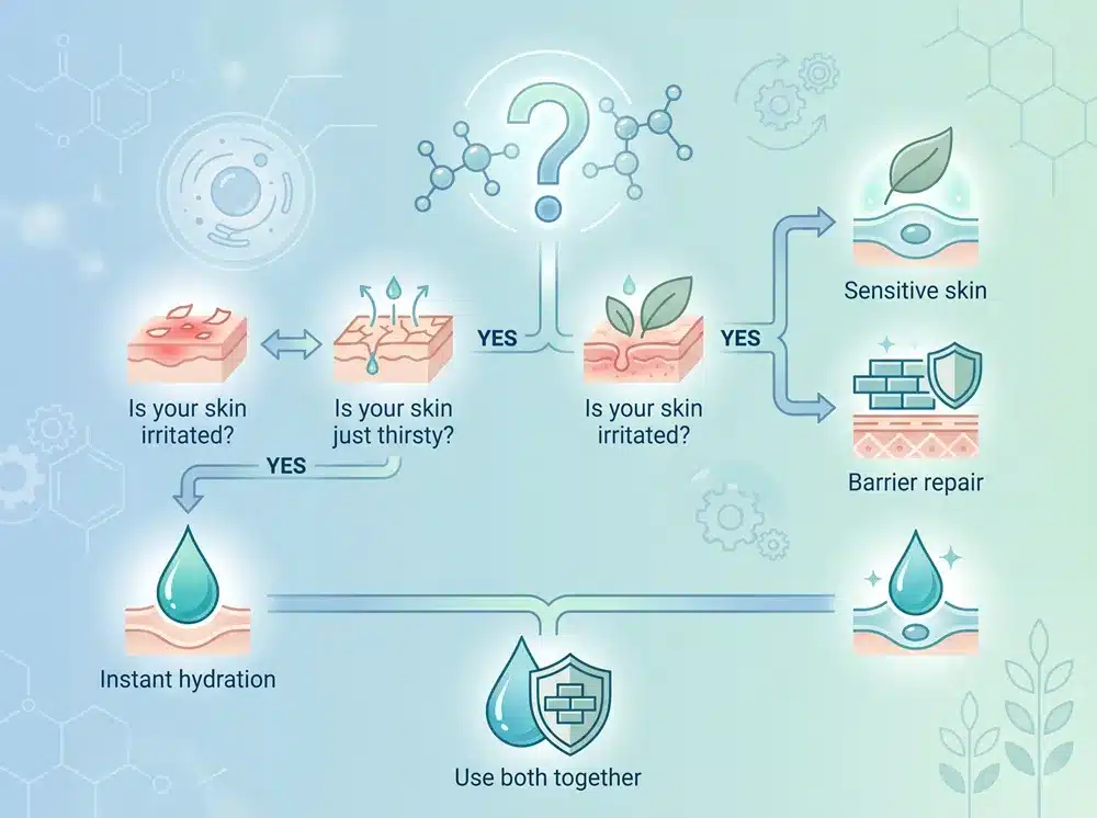 Decision guide for choosing beta glucan or hyaluronic acid