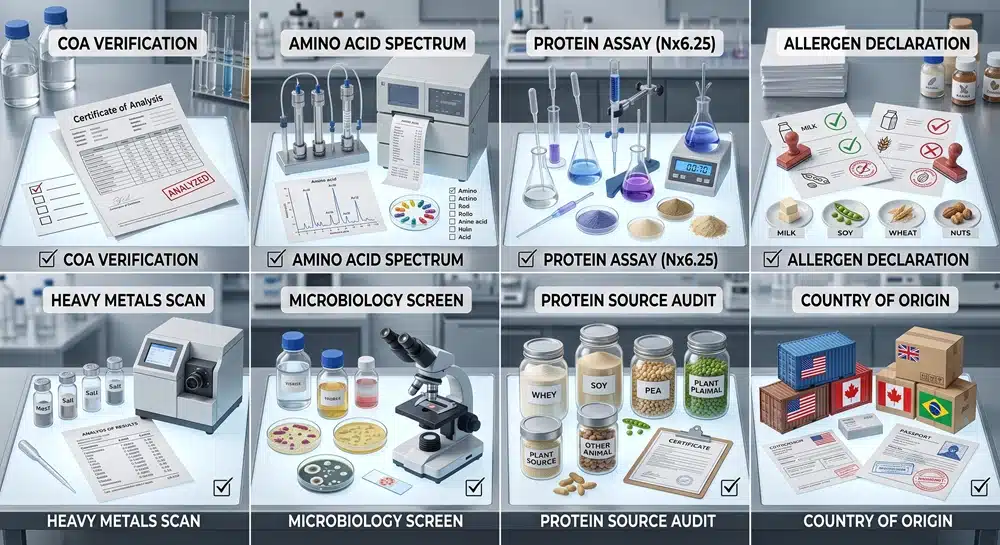 protein-ingredient-coa-quality-checklist COA and quality checklist for pea protein and beef protein isolate ingredients
