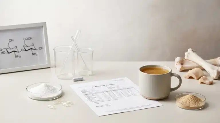 Glucosamine powder and bone broth powder comparison for joint supplement formulation