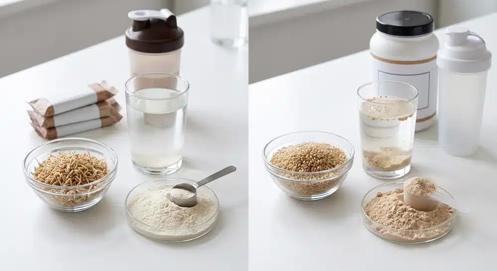 Germinated brown rice protein vs brown rice protein comparison chart
