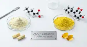 Alpha lipoic acid and berberine co-formulation for supplement manufacturing