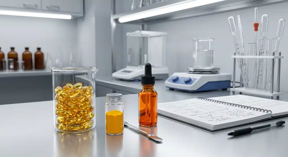 CoQ10 and fish oil softgel formulation for supplement brands