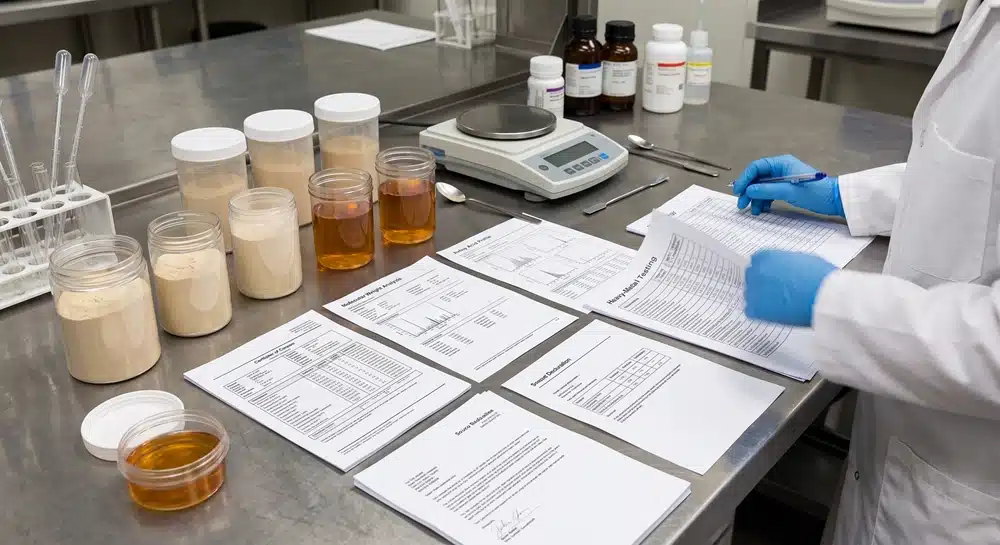 Hydrolyzed keratin COA and supplier quality checklist