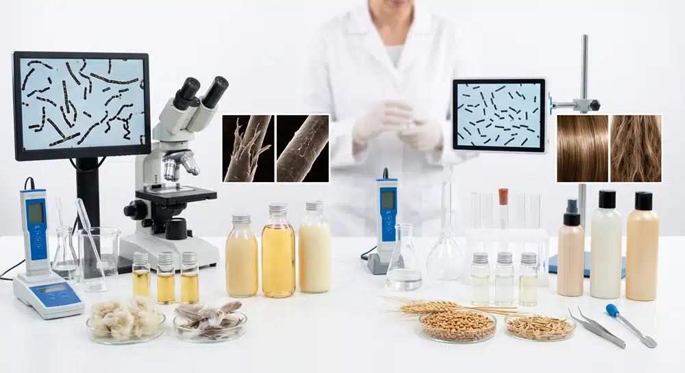 Hydrolyzed keratin vs hydrolyzed wheat protein comparison for hair care