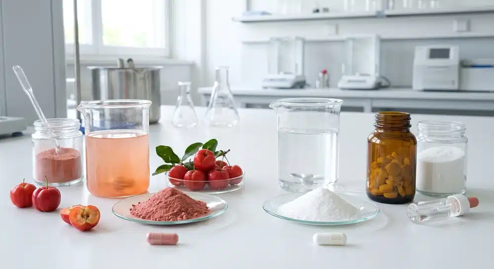 Acerola cherry powder vs ascorbic acid vitamin C comparison