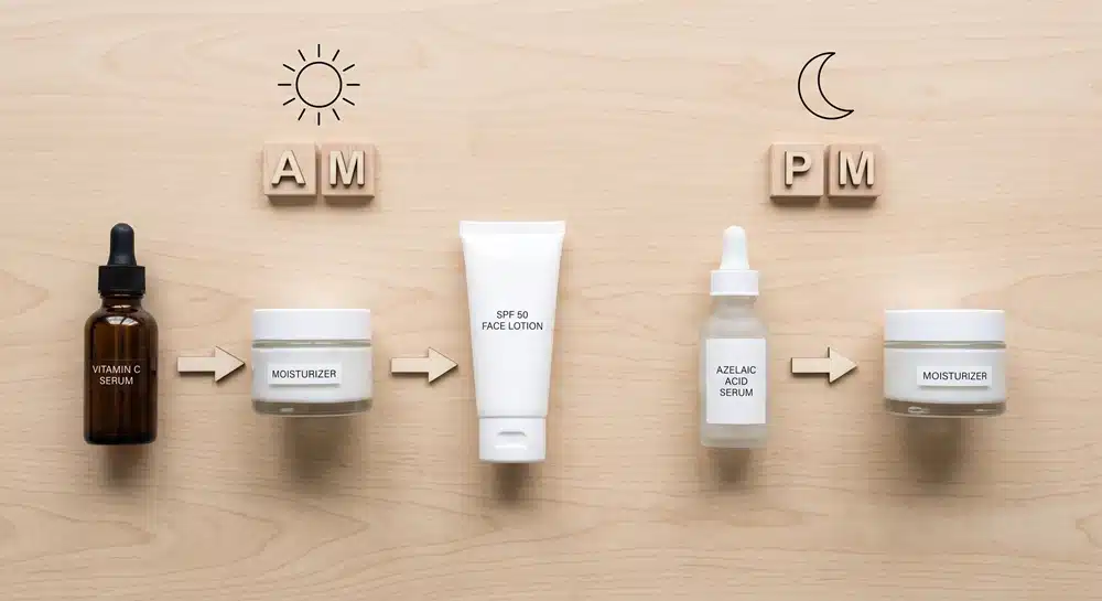 How to layer azelaic acid and vitamin C in a skincare routine
