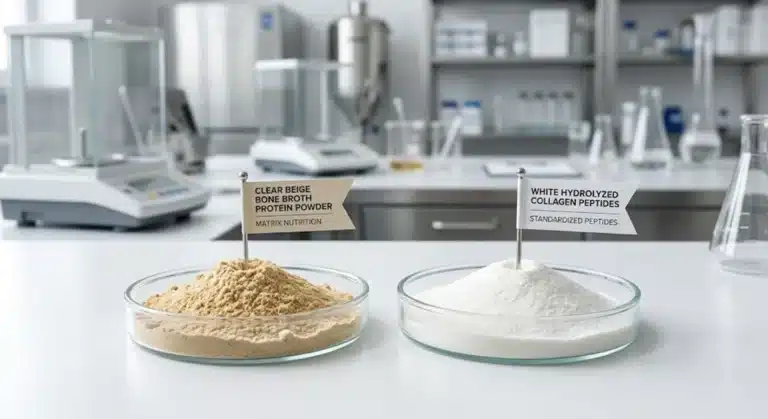 Bone broth vs collagen powder B2B specification comparison