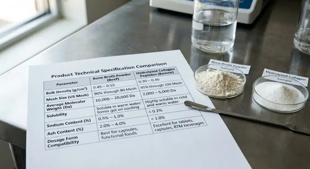 bone-broth-vs-collagen-specification-matrix Bone broth vs collagen specification matrix for supplement manufacturing
