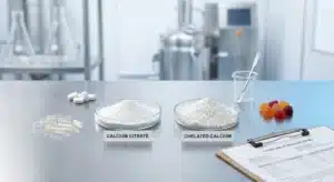 Chelated calcium vs calcium citrate B2B supplement formulation comparison