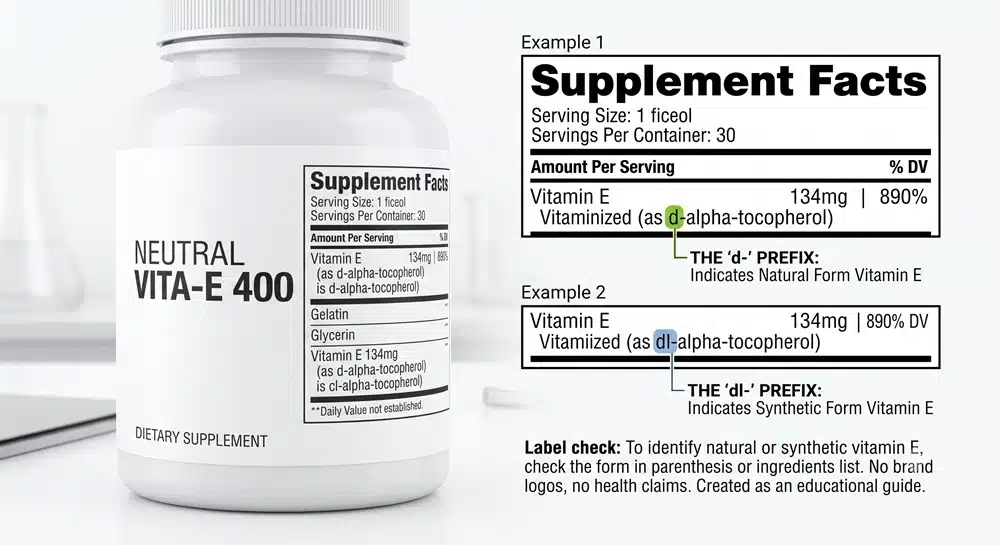 d-alpha-vs-dl-alpha-vitamin-e-label-guide •D-alpha vs DL-alpha tocopherol vitamin E supplement label guide
