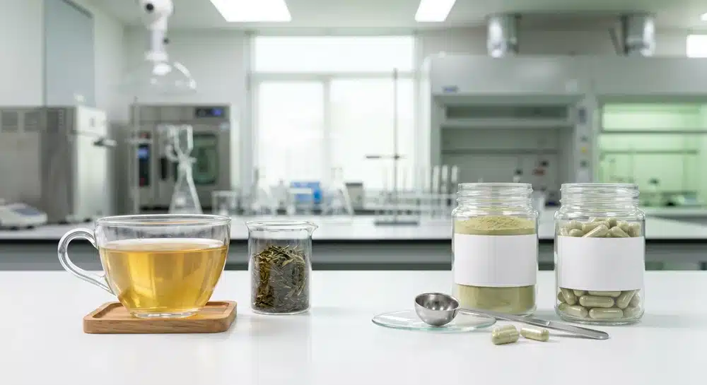 緑茶エキスと緑茶飲料の比較