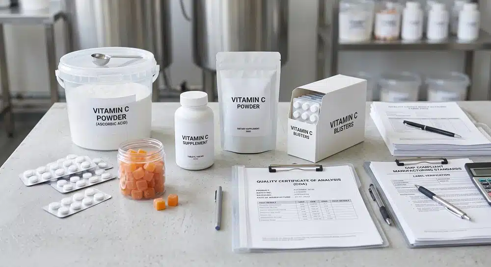 Private label vitamin C supplement formulation and manufacturing support