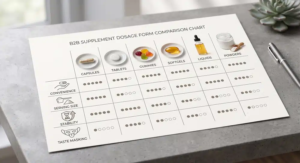 Capsules versus tablets gummies softgels liquids and powders comparison