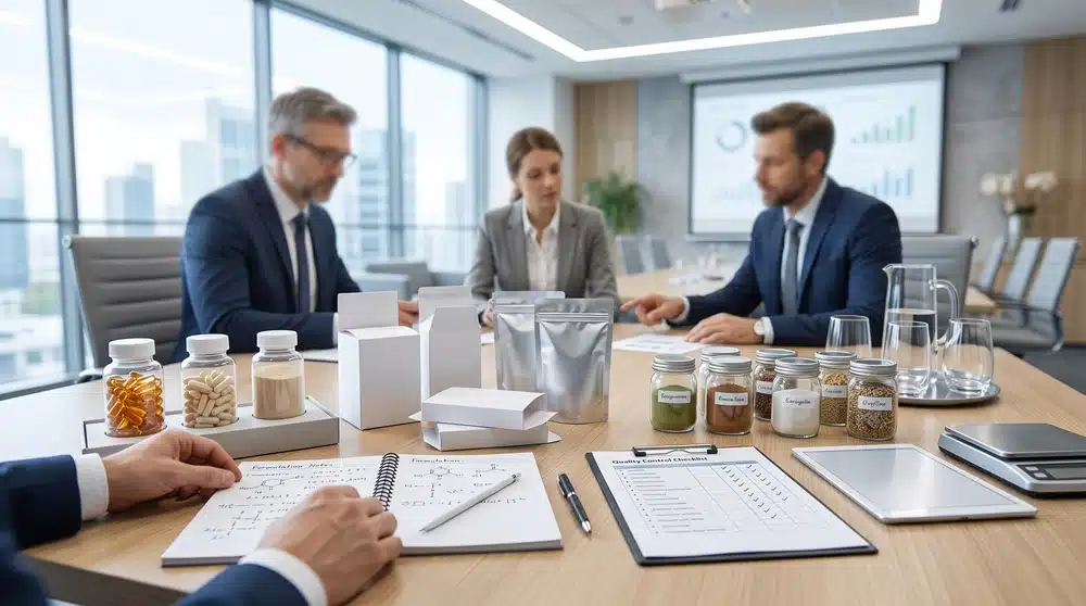 gensei-supplement-manufacturing-project-review. Supplement manufacturing project review for private label capsules gummies powders liquids and softgels