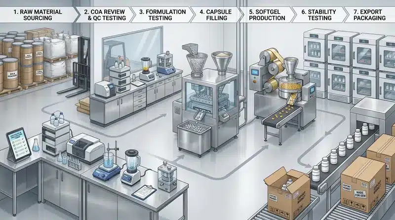 ALA and CoQ10 OEM supplement project workflow
