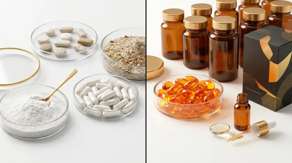 Comparison chart of Alpha-lipoic acid and CoQ10 for supplement brands