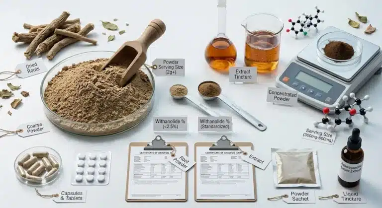 Ashwagandha root powder vs extract comparison for supplement formulation