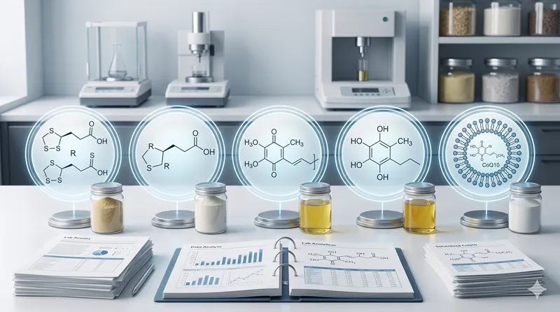 R alpha lipoic acid ubiquinone and ubiquinol ingredient forms