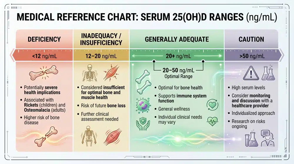 vitamin-d-blood-test-levels-chart 25(OH)D blood test level chart for vitamin D deficiency and adequacy