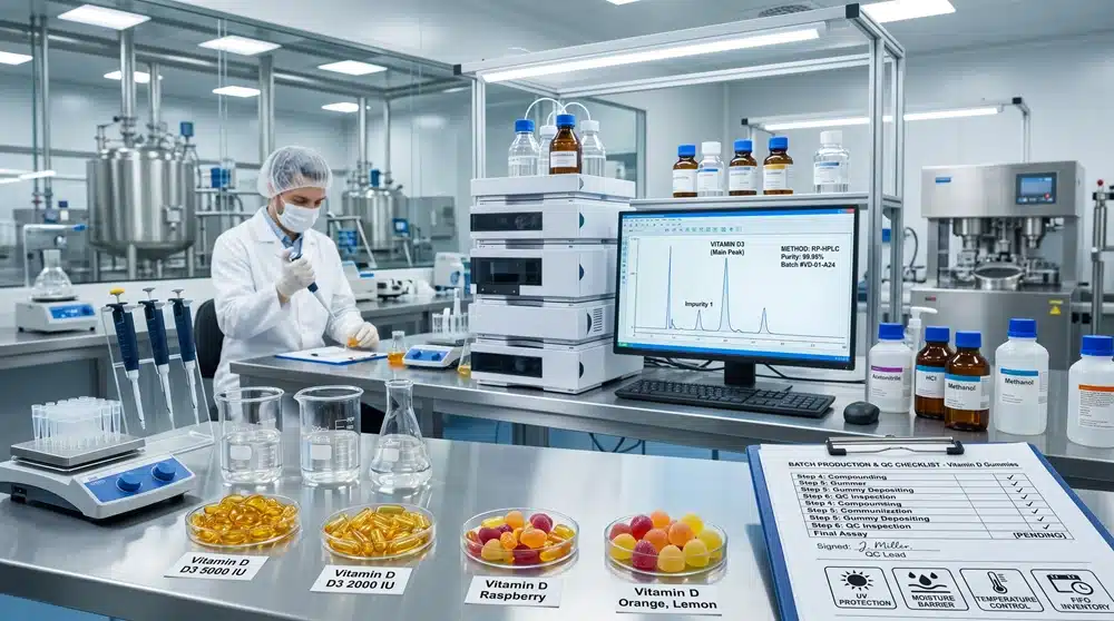 vitamin-d-quality-control-testing Vitamin D supplement quality control testing for potency, uniformity, heavy metals and stability