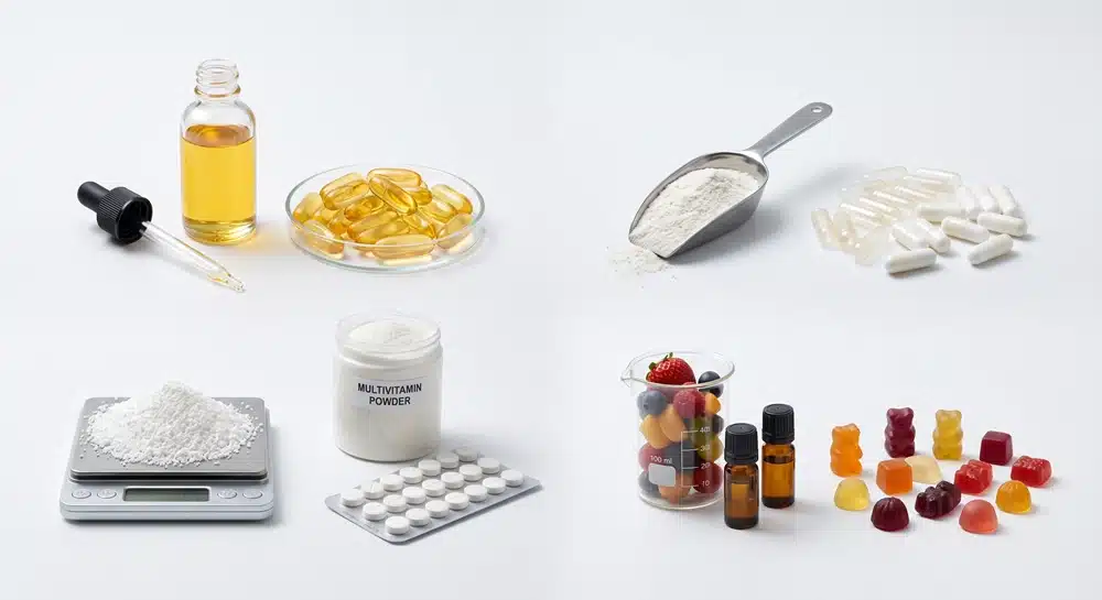 supplement-dosage-form-selection-matrix Supplement dosage form selection matrix for softgels capsules tablets gummies powders