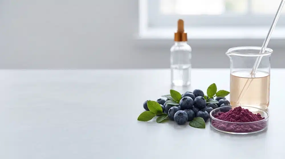 Vaccinium myrtillus bilberries and fruit extract for skincare formulation