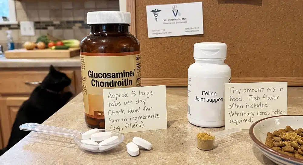Human versus cat-specific glucosamine product comparison