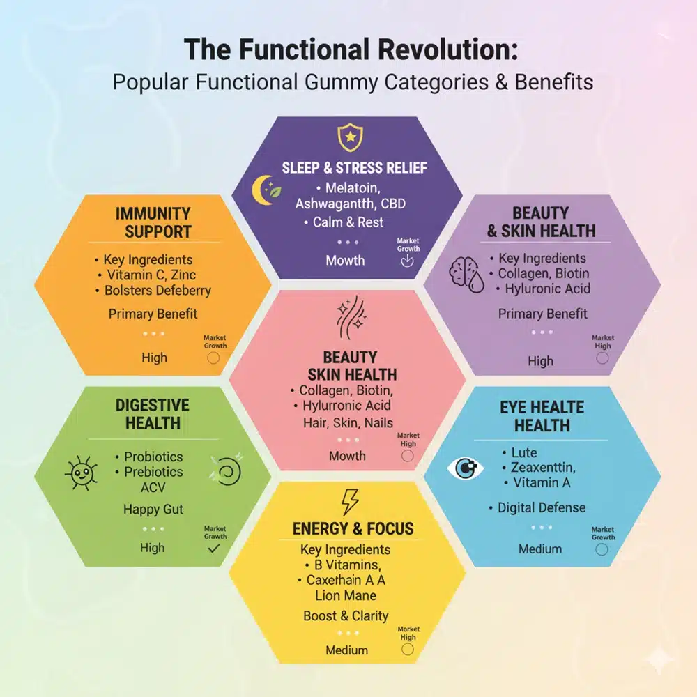 فئات العلكة الوظيفية الأكثر شعبية والأكثر توسعاً بسرعة