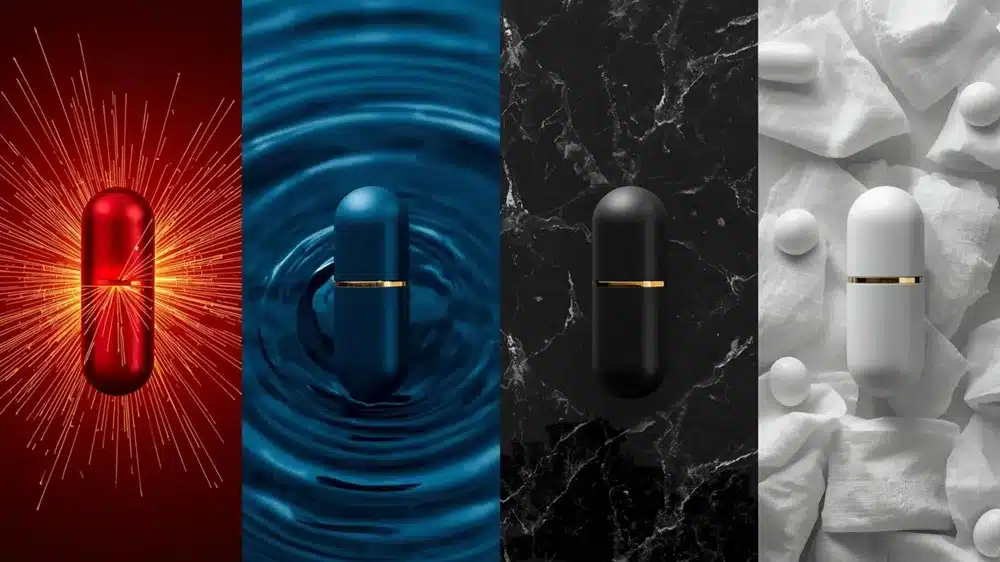 خمس كبسولات بألوان مختلفة