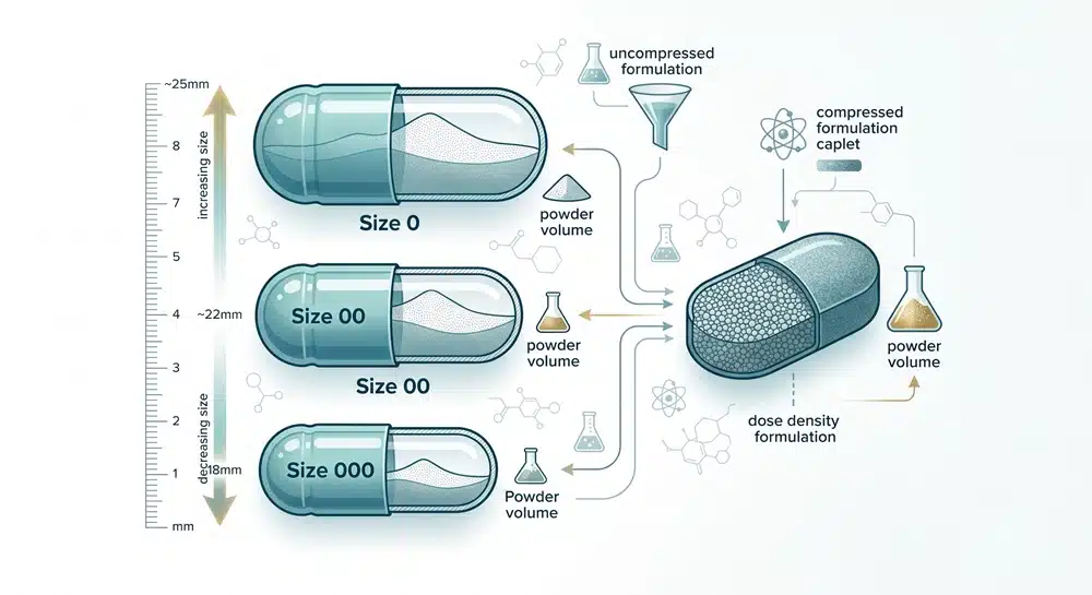 capsule-size-limit-vs-caplet-dose-density Capsule size limits compared with caplet dose density for high-dose formulas