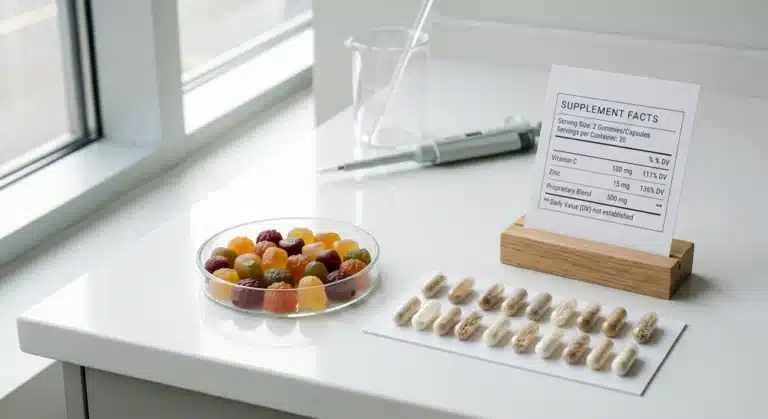 gummies vs capsules supplement format comparison for active dose and stability