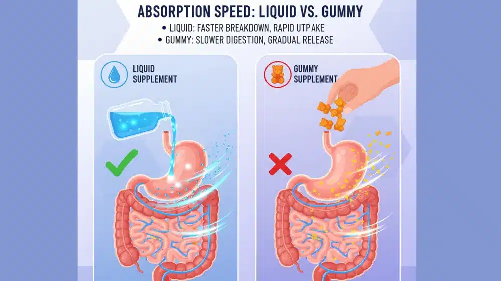 هل المكملات الغذائية السائلة أسرع من العلكة