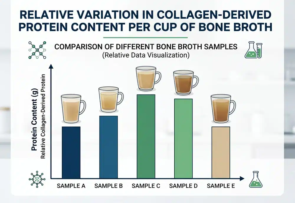 collagen-in-one-cup-bone-broth-variability Collagen content variability in one cup of bone broth