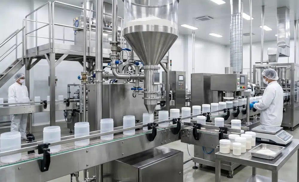 collagen-peptide-powder-manufacturing Collagen peptide powder manufacturing for bone broth concept supplements