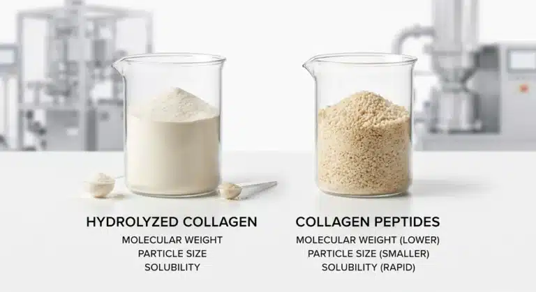 Hydrolyzed collagen vs collagen peptides comparison chart
