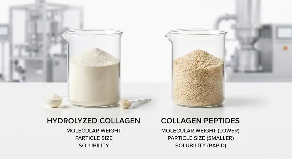 Hydrolyzed collagen vs collagen peptides comparison chart