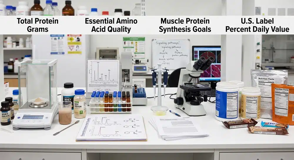 Protein grams versus protein quality and fitness goal framework