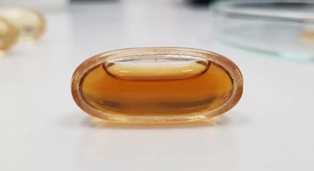 Softgel shell and liquid fill components