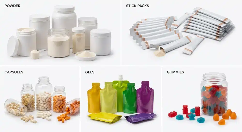 collagen-peptides-gelatin-product-formats Collagen peptides and gelatin product format applications