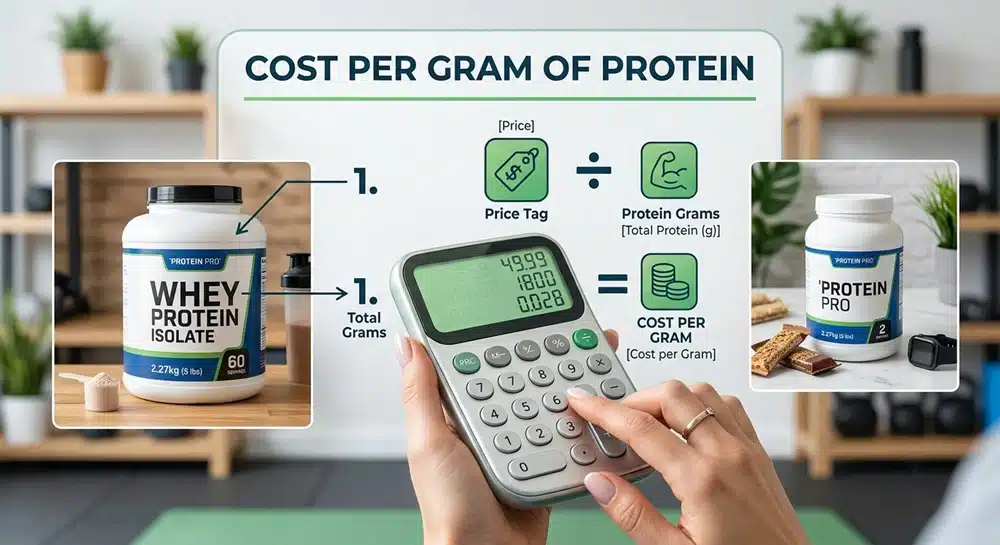 Cost per gram of protein powder calculator