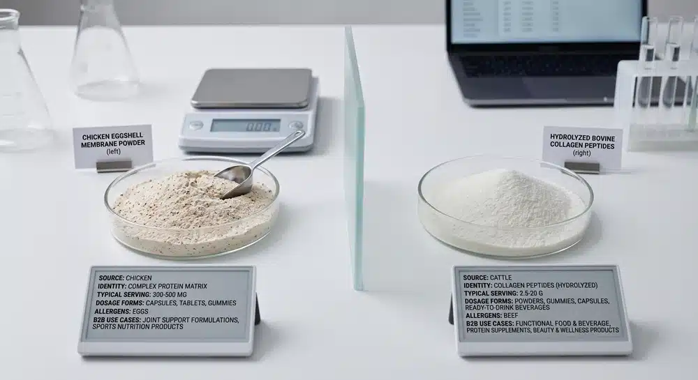 Eggshell membrane vs bovine collagen ingredient comparison