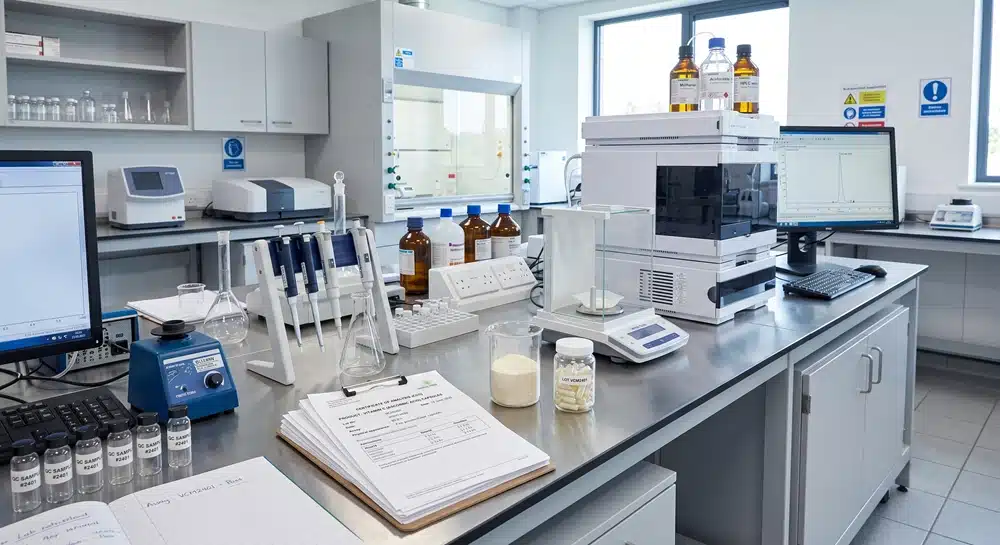 Vitamin C supplement quality testing laboratory