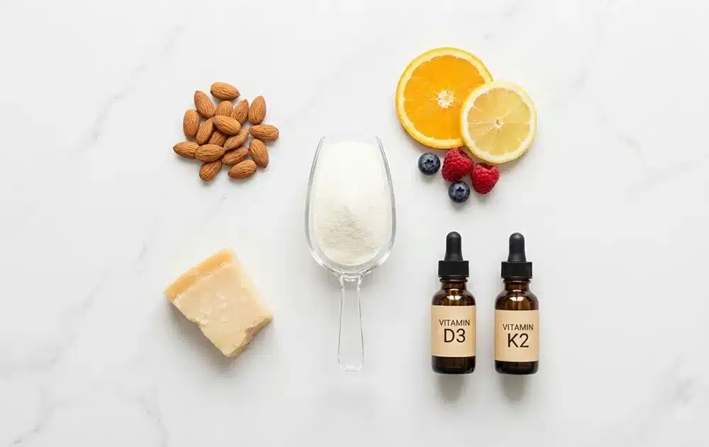 Collagen powder combined with other key nutrients (food or supplement sources)