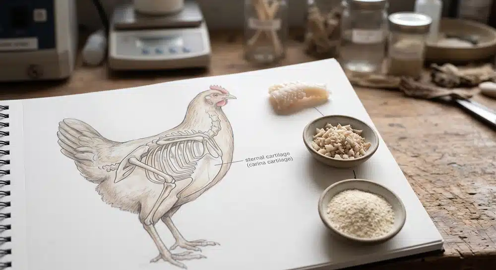 Chicken sternum cartilage as a commercial source of Type II collagen ingredients