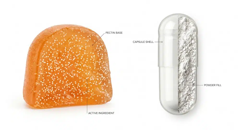 gummy-vs-capsule-active-payload-cross-section gummy vs capsule active payload cross section for supplement formulation