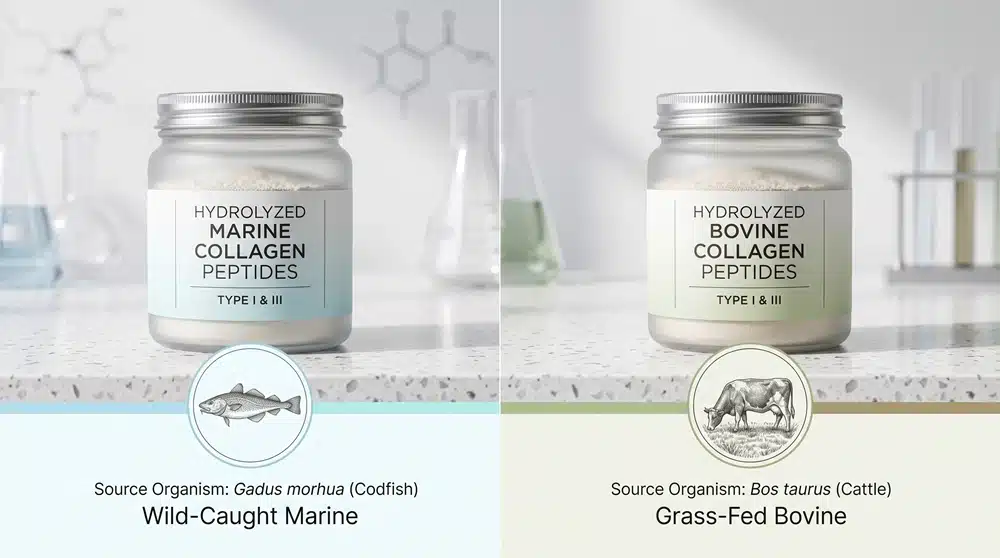 marine-vs-bovine-collagen-acne Marine and bovine collagen source comparison for acne-prone supplement consumers
