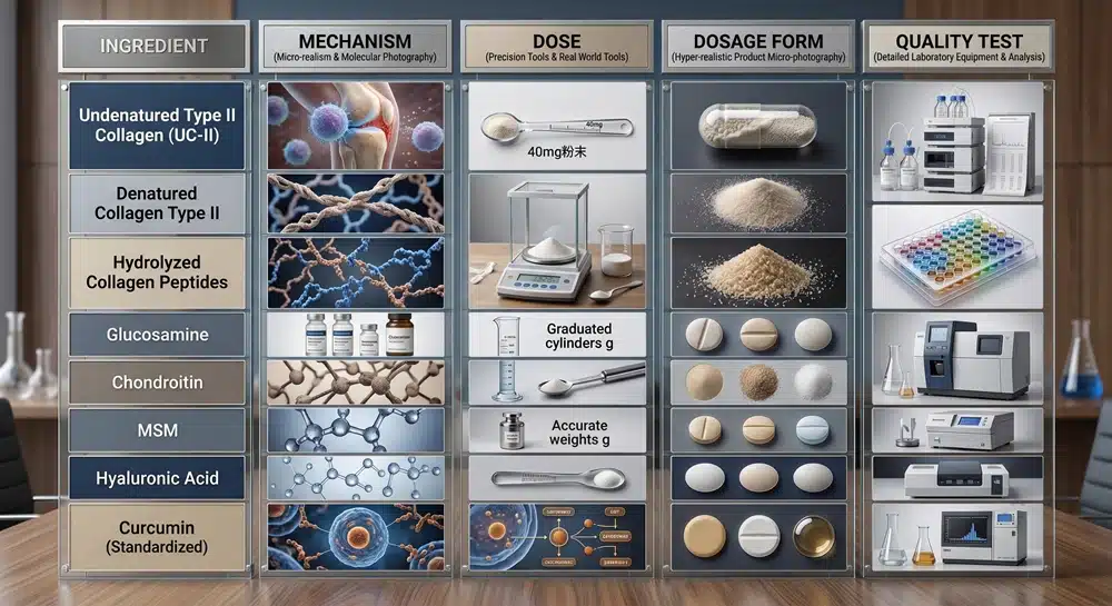 type-ii-collagen-joint-formulation-decision-matrix Type II collagen joint supplement formulation decision matrix