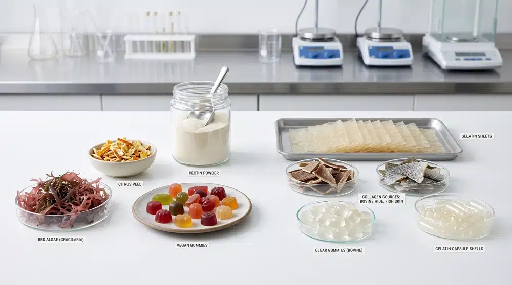 Plant-based gelling agents and animal gelatin compared for food and supplement formulation