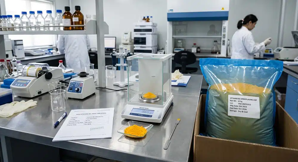 Bulk R5P vitamin B2 powder quality testing for supplement manufacturing