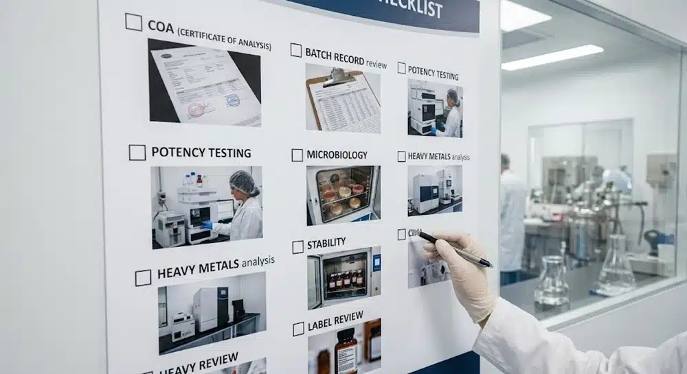 Gummy supplement GMP quality control checklist